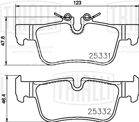 Колодки тормозные дисковые задние для автомобилей BMW X1 (F48) (14-) / 2 (F45) (14-) (в комплекте с датчиком)