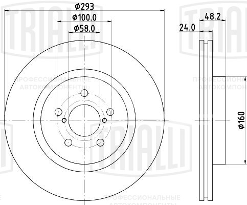 Диск тормозной передний для автомобилей Subaru XV (17-) d=293 окрашенный