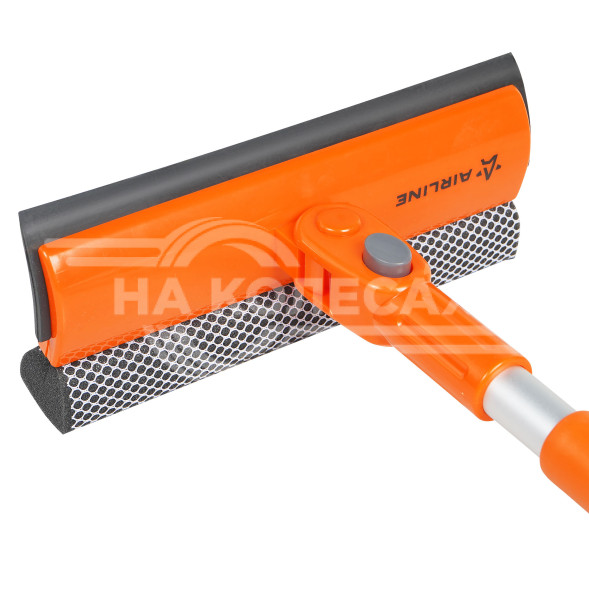 Щетка для мытья стекол с телескопич. ручкой, поролоном и водосгоном складная (75-125см)
