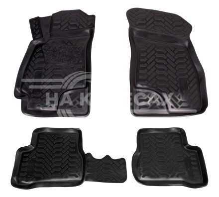 Ковры для Hyundai Accent II (00-12), 4 шт., выс.борт, 3D с подпятником, ТЭП, черн.