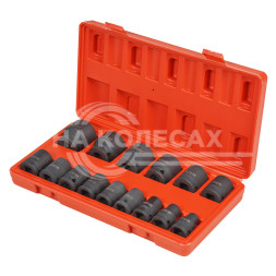 Набор головок ударных 1/2&quot; 38мм 15 пр. (10-32мм) пласт. кейс.