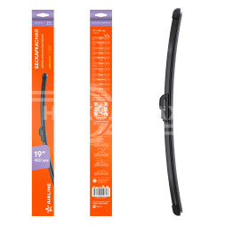 Щетка стеклоочистителя 480мм (19&quot;) бескаркасная, 1 адаптер (Hook 9x3, 9x4 mm - Крючок 9x3, 9x4 мм)