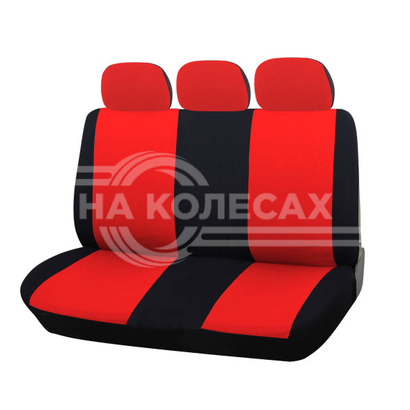 Чехлы для сидений универсал. &quot;RS-4k+&quot;, передн./задн.(9 предм.), велюр, черн./красн.