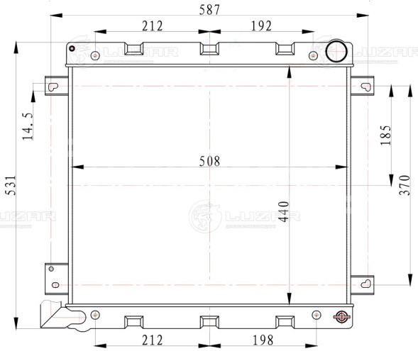Радиатор охлаждения для автомобилей ГАЗель-Бизнес Cummins (тип Прамо/TRM/Алпас)