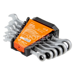 Набор ключей комбинир.трещот. 6 предм. (8,10,12,13,14,17мм) пласт.держат. PRO