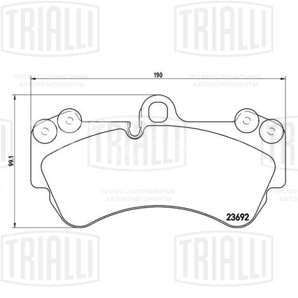 Колодки тормозные дисковые передние для автомобилей VW Touareg (7L) (02-) / Porsche Cayenne I (02-) с тормозной системой Brembo 190x99мм