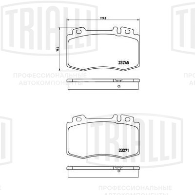 Колодки тормозные для автомобилей Mercedes C (W203) (00-) дисковые передние 120x71 для тормозной системы AMG