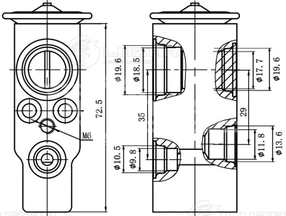 Клапан расширительный кондиционера (ТРВ) для автомобилей XC90 (02-) (выпуск с 2005г.)