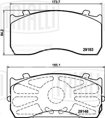 Колодки тормозные дисковые для автомобилей ГАЗ 33104, MAN, Mercedes (WVA № 29115) с монтажным комплектом