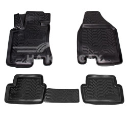 Ковры для Nissan Qashqai (07-14), 4 шт., выс.борт, 3D с подпятником, ТЭП, черн.