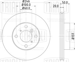 Диск тормозной передний для автомобилей Suzuki Baleno (95-) / Liana (02-) d=246