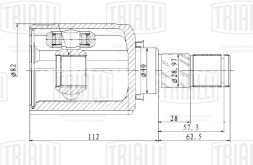 ШРУС внутренний передний левый для автомобилей Nissan X-Trail T32 (14-) 2.5i CVT 4WD