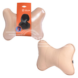 Подушка-косточка на подгол. &quot;Лима&quot;, экокожа, 1 шт., бежевая (ASP-B-07)