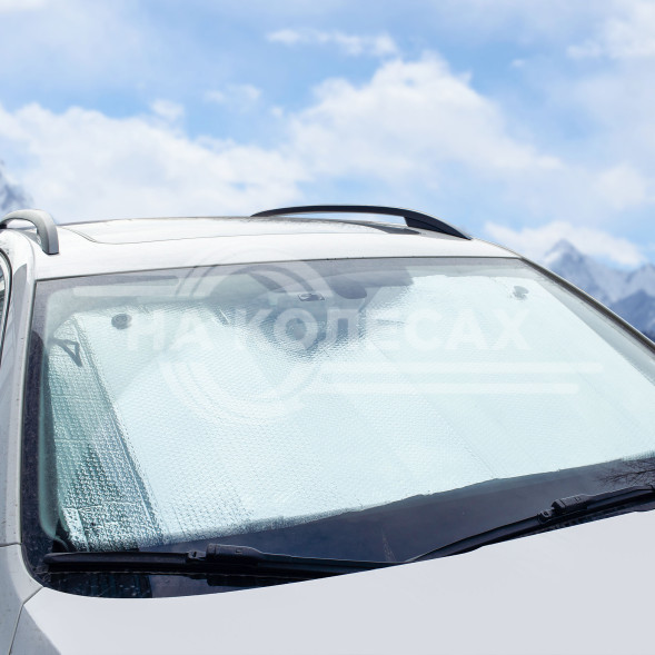 Шторка солнцезащитная 70*135см на лобовое стекло, 140г/м2, серая