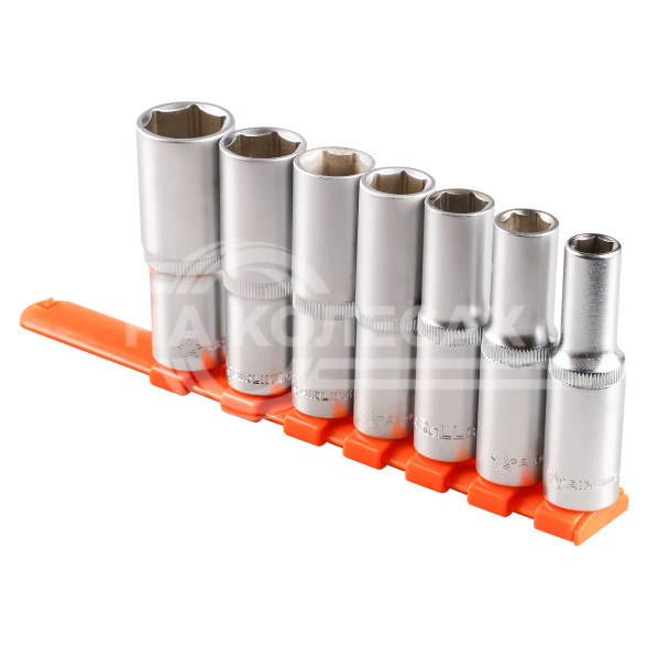 Набор головок торцевых 1/2&quot; DR шестигранных 7пр. глубоких (10,12,14,15,17,19,22мм)