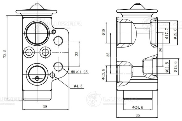Клапан расширительный кондиционера (ТРВ) для автомобилей Transporter T5 (03-)