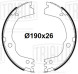 Колодки тормозные для автомобилей Hyundai Santa Fe II (06-) / Tucson II (15-) / Kia Sorento (09-) (до 2012 г/в) / Sportage (16-) барабанные стояночного тормоза 190x26