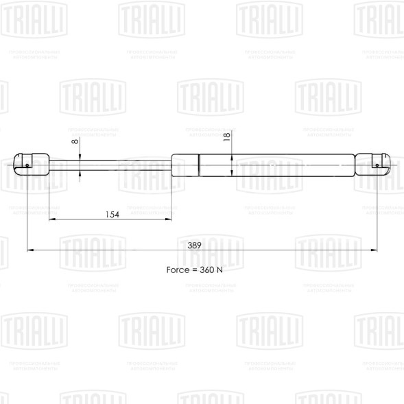 Амортизатор (упор) капота для автомобиля Volkswagen Transporter T5 (03-)/Multivan (03-)