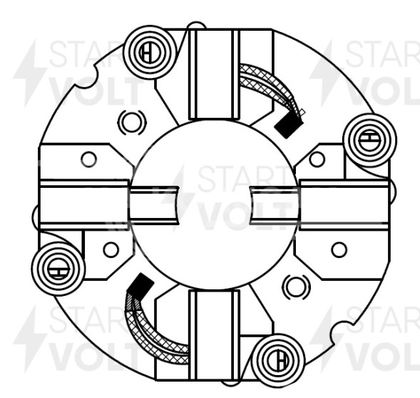 Узел щеточный стартера для автомобилей ГАЗ ГАЗон Next с дв. ЯМЗ-534/536 12В (VBS 0354)