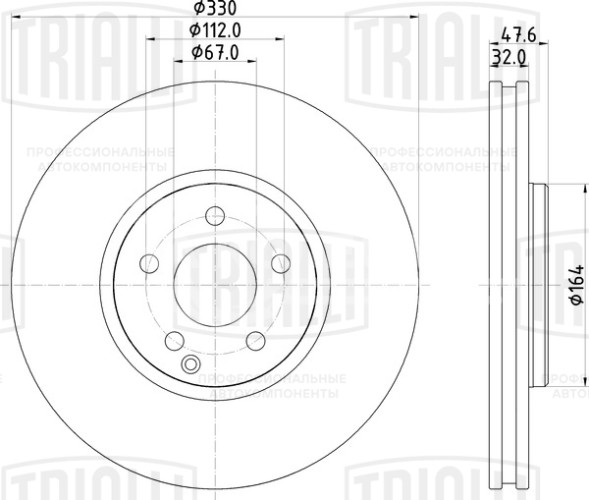 Диск тормозной передний для автомобилей Mercedes-Benz E (W211) (02-) d=330 окрашенный