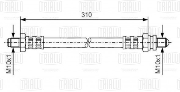 Шланг тормозной передний для автомобилей Ford Sierra (82-)/Scorpio I (88-) L=352мм
