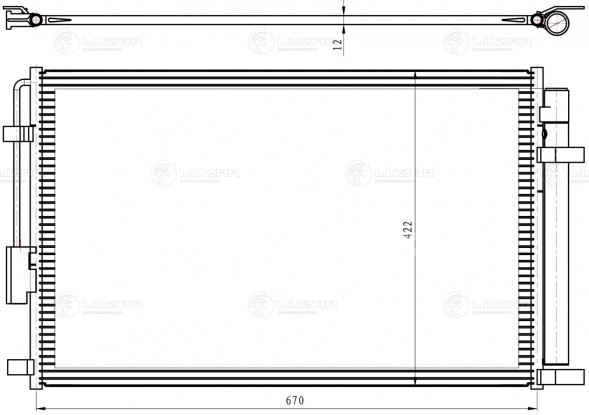 Радиатор кондиционера для автомобилей Hyundai Santa Fe IV (18-) 2.4i