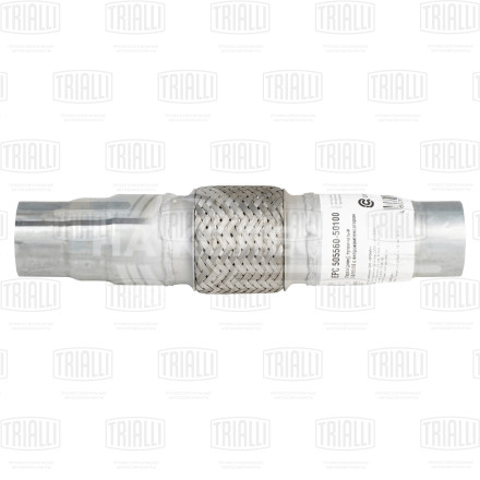 Переходник ступенчатый 50/55/60 L=300 с виброкомпенсатором 50х100 (нержавеющая алюминизированная сталь)