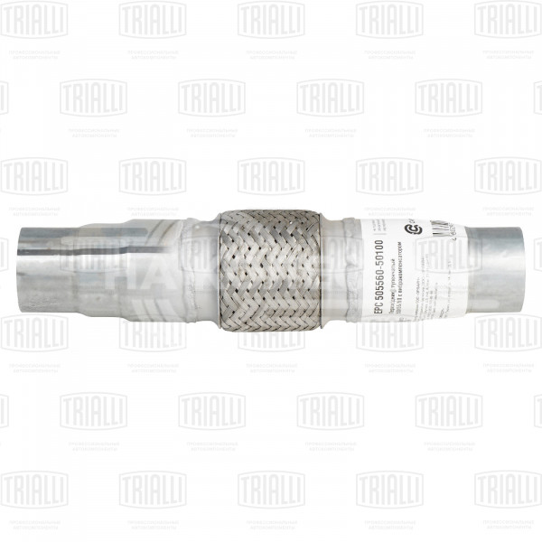 Переходник ступенчатый 50/55/60 L=300 с виброкомпенсатором 50х100 (нержавеющая алюминизированная сталь)