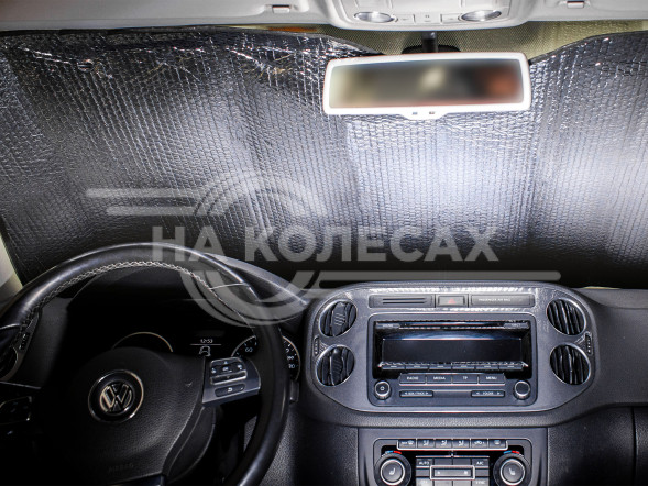 Шторка солнцезащитная 60*125см на лобовое стекло, 140г/м2, серая (60*125 см)