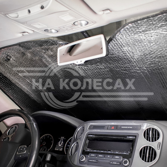 Шторка солнцезащитная 60*125см на лобовое стекло, 140г/м2, серая (60*125 см)