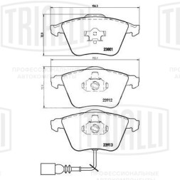 Колодки тормозные для автомобилей Audi A3 (03-) / Skoda Superb (08-) дисковые передние (в комплекте с датчиком)
