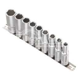 Набор головок торцевых 1/2" DR шестигранных 9пр. глубоких (10,11,12,13,14,15,17,19,22мм)