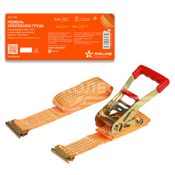 Ремень крепления груза для ЕВРОФУРЫ 5/10 т, 3,6 м, ширина 55 мм, с рельсовым креплением (крючки "ласточка")