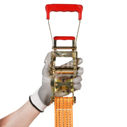 Ремень крепления груза для ЕВРОФУРЫ 5/10 т, 3,6 м, ширина 55 мм, с рельсовым креплением (крючки "ласточка")