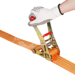 Ремень крепления груза для ЕВРОФУРЫ 5/10 т, 3,6 м, ширина 55 мм, с рельсовым креплением (крючки "ласточка")