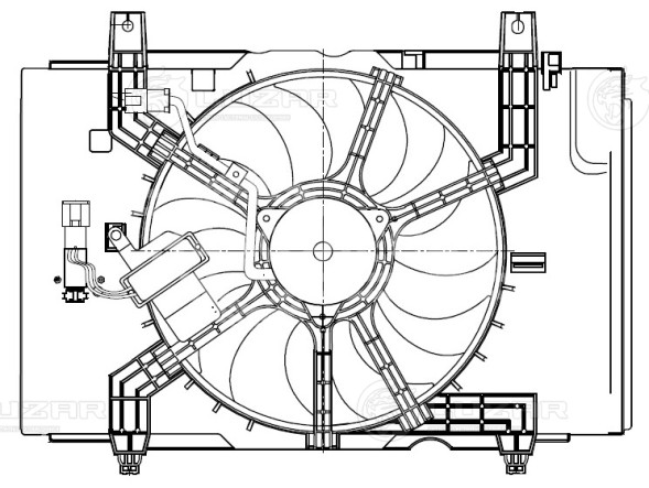 Электровентилятор охлаждения для автомобилей Nissan Tiida (04-) 1.6i (с кожухом и резистором) A/C+