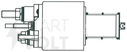 Реле втягивающее стартера для автомобилей Nissan Note (06-)/Tiida (04-) 1.6i (тип Valeo)