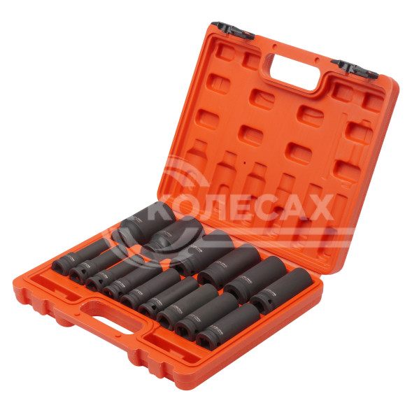 Набор головок ударных 1/2&quot; 78мм 15 пр. (10-32мм) пласт. кейс.