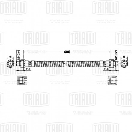 Шланг тормозной задний для автомобилей VW Touareg (02-)/II (10-)/Audi Q7 (06-) L=425мм