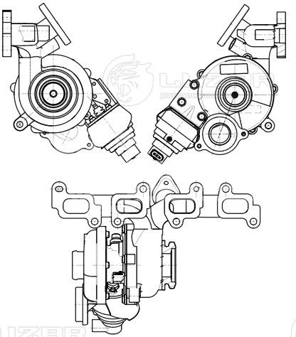 Турбокомпрессор для а/м VW Transporter T5 (09-)/Multivan T5 (09-) 2.0D (тип GTB1446VZ)