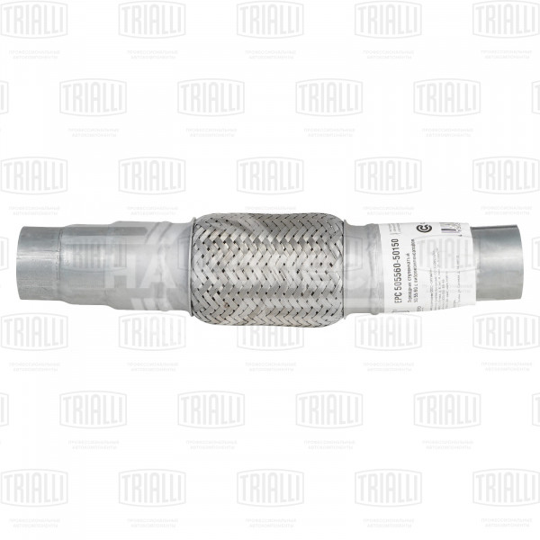 Переходник ступенчатый 50/55/60 L=350 с виброкомпенсатором 50х150 (нержавеющая алюминизированная сталь)