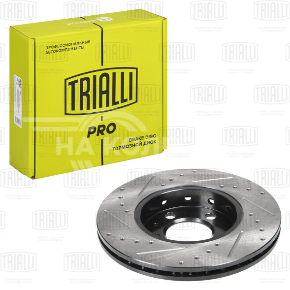 Диск тормозной передний для автомобилей VW Polo Sedan (RUS) (10-) 1ZE/1ZG d=256 PRO перфорированный слотированный окрашенный