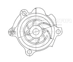 Насос водяной для автомобилей VW Transporter T5 (03-)/Golf V (03-) 1.9TDI