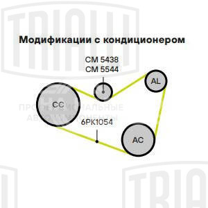 Ролик привод. ремня для автомобилей VW Golf V (03-) 2.0TFSi (только ролик натяжителя) (CM 5544)