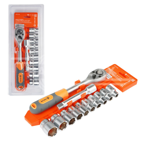 Набор головок с трещоткой 1/2&quot; DR 72Т 12пр. (10,11,12,13,14,15,17,19,22,24мм, удлинитель 125мм)