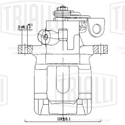 Суппорт тормозной для автомобилей Peugeot 307 (00-)/308 (07-)/Citroen C4 (04-) задний правый d=38мм