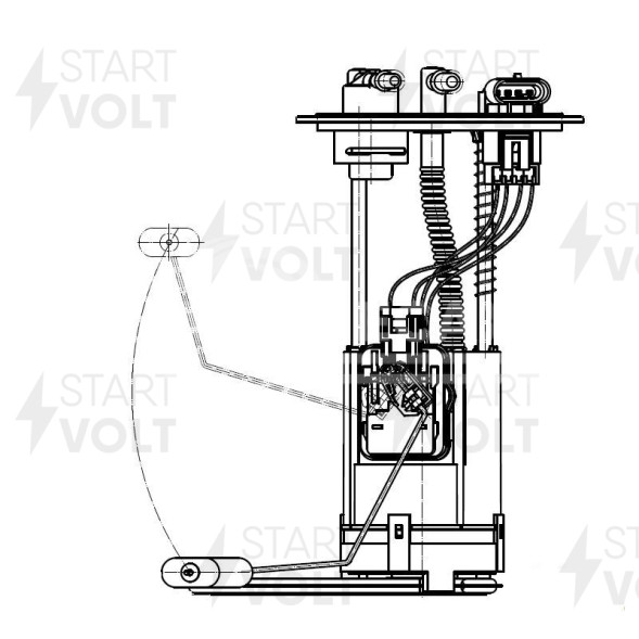 Модуль топливного насоса для автомобиля FIAT Albea (02-) 1.4i (овальная крышка с угловыми штуцерами)