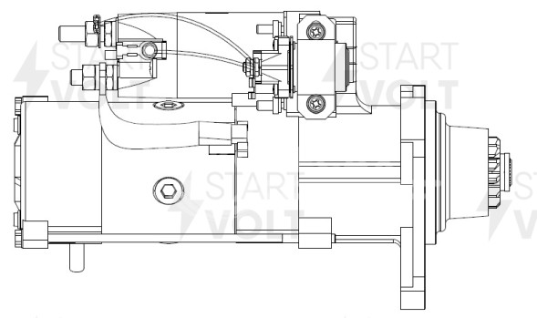 Стартер для автомобилей Volvo FH (05-)/FM (05-) с дв. D13A400/D13A440 24В 5,5кВт (сапун) (LSt 1099)