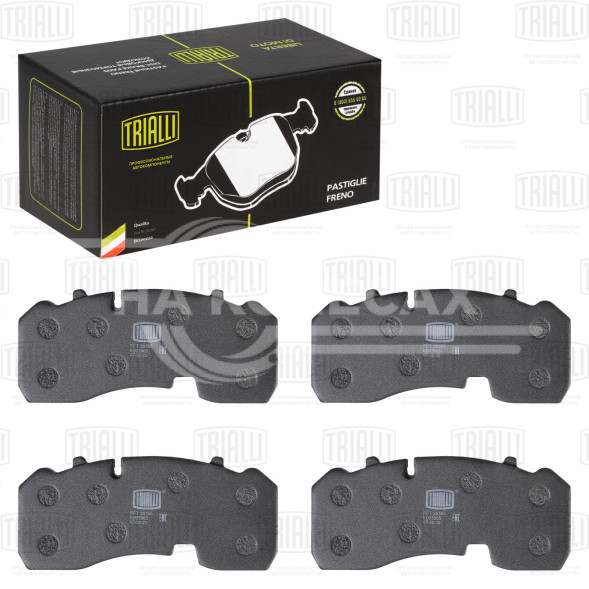 Колодки тормозные дисковые для автомобилей MAN, Mercedes, BPW, SAF (WVA № 29165) с монтажным комплектом